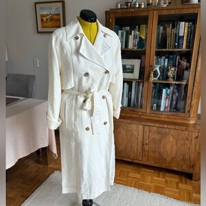 Wilfred Off-White Double-Breasted Trench Coat with Belt